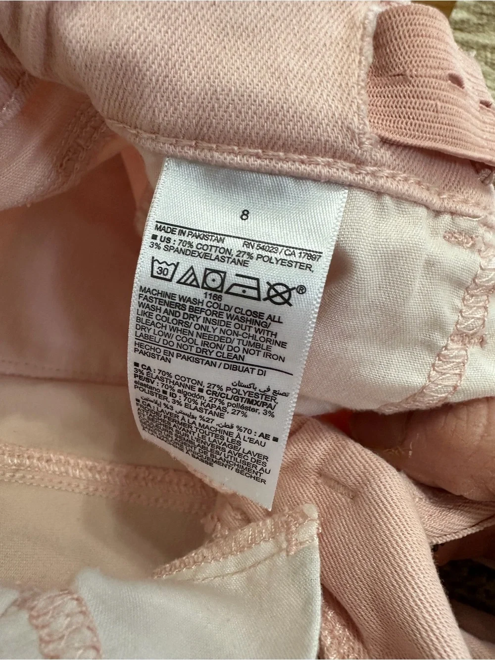Old Navy Girls Extra High Rise Light Pink Rockstar Jeggings Skinny Jeans sz 8